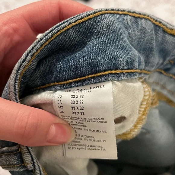 American Eagle Outfitters Flex Original Straight Light Wash Blue Men Jeans - Picture 6 of 6